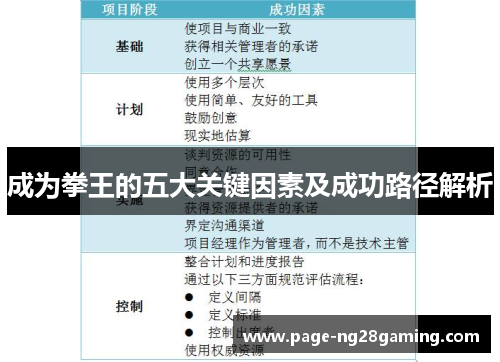 成为拳王的五大关键因素及成功路径解析